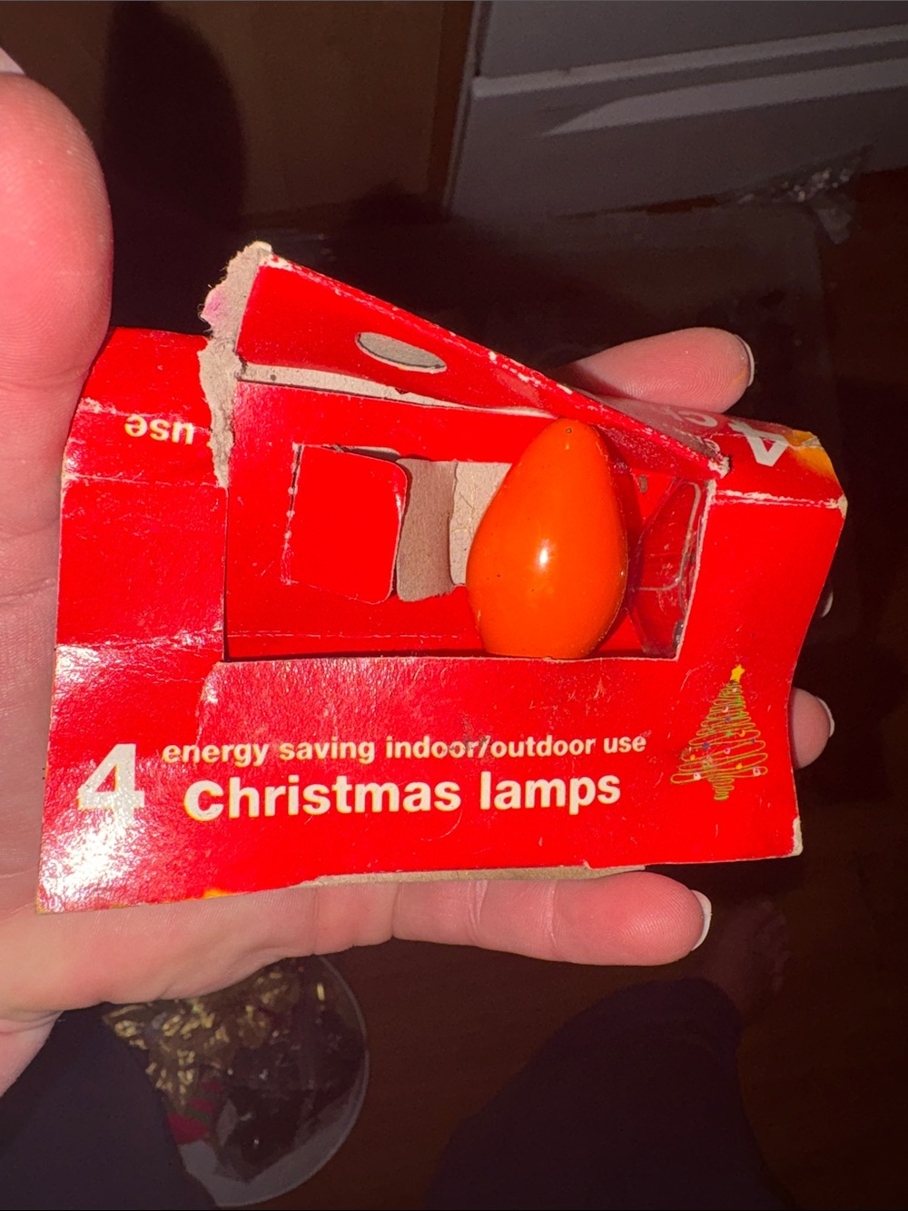 Orange C9 Christmas Light Bulb - Single Vintage Bulb